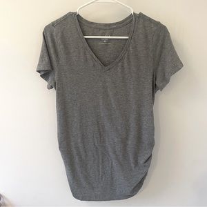 ISABEL Maternity by Ingrid & Isabel Gray short sleeve v-neck t-shirt size medium